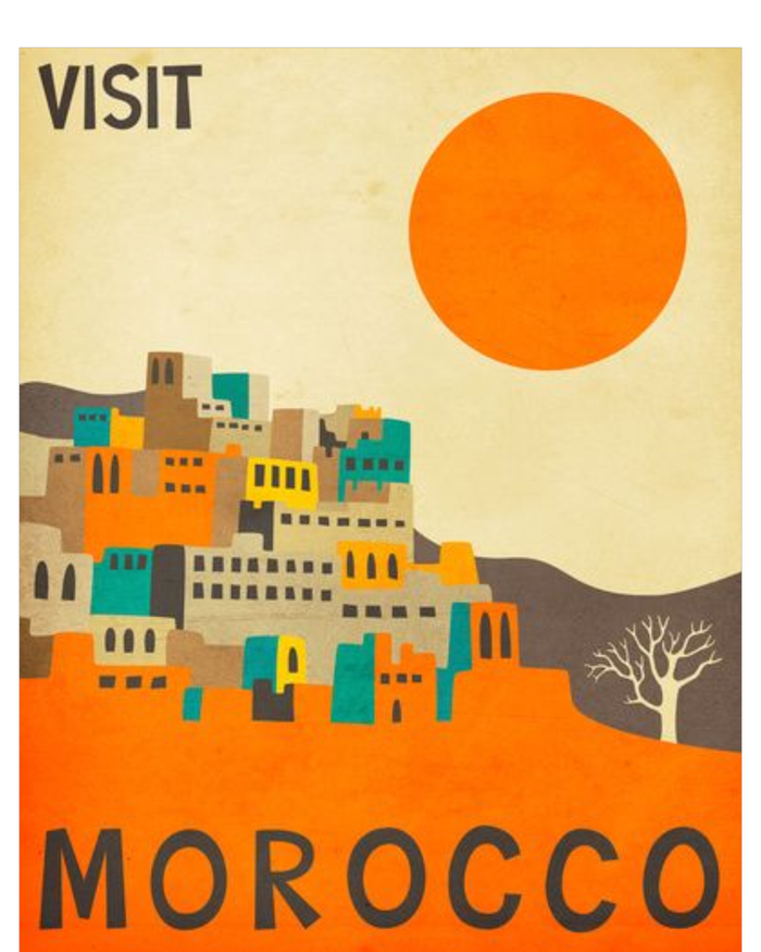 Vintage Retro Morocco Poster T-Shirt