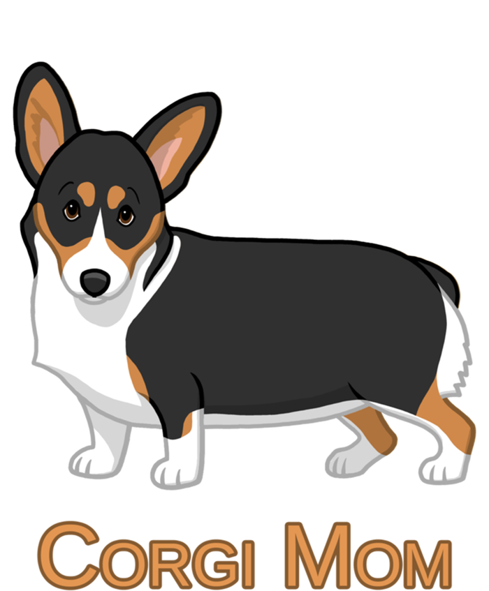 Cute Black Tricolor Pembroke Corgi Mom Dog Lover Gift V-Neck T-Shirt