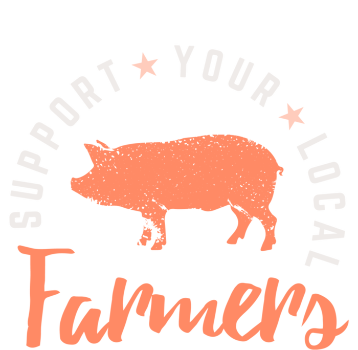 Support Your Local Farmers (Pig) Funny Gift Farming Gift Cute Gift Full-Length Apron With Pockets