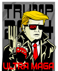 Great Ultra MAGA King Terminator Parody Trump 2024 Anti Biden Flexfit Unipanel Trucker Cap