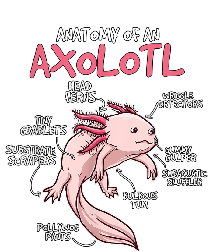 Axolotl Gift Axolotl Stuff Anatomy Of An Axolotl T-Shirt