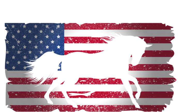 Horse American Flag Usa Patriotic For Girls Women Boys Men Gift Kids T-Shirt