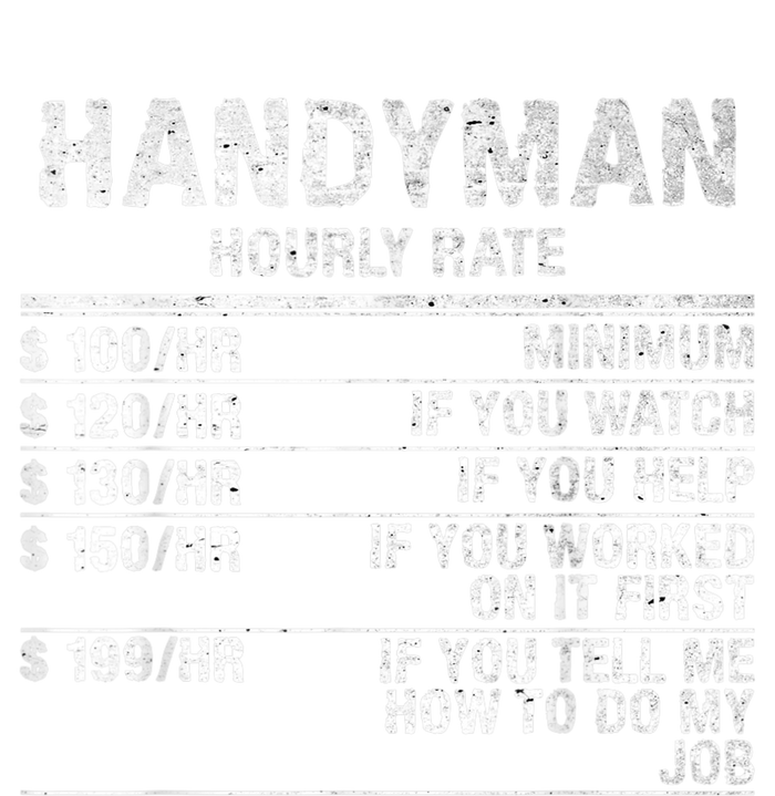 Funny Handyman Hourly Rate Cooling Performance Long Sleeve Crew