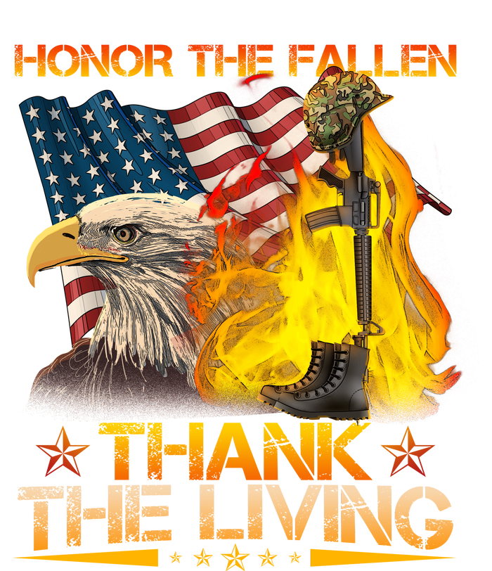 Honor The Fallen Thank The Living Memorial Day Youth Performance Sprint T-Shirt