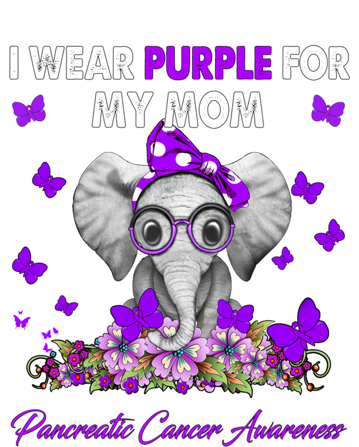 Elephant I Wear Purple For My Mom Pancreatic Cancer Cute Gift Cooling Performance Crew T-Shirt