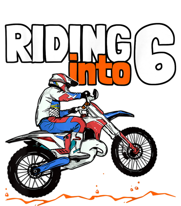 Riding Into 6 Dirt Bike 6 Years Old Motocross Birthday Youth Performance Sprint T-Shirt