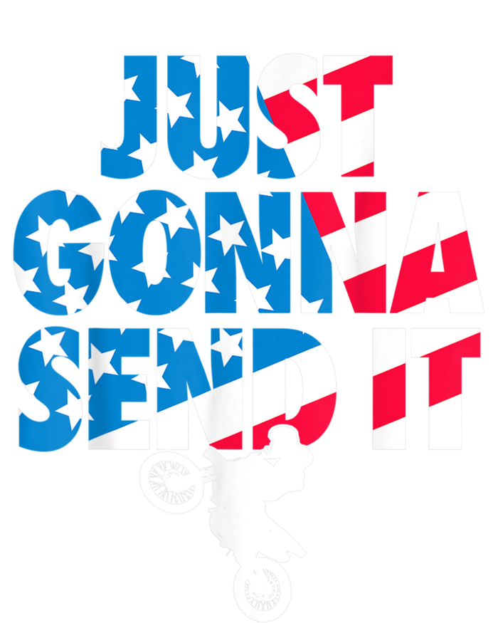 Just Gonna Send It American Flag Dirt Bike Motocross Women's Racerback Tank