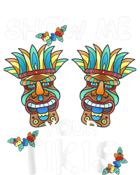 Show Me Your Tikis Boobs Funny Hawaiian Aloha Hawaii Luau Sustainable Knit Beanie