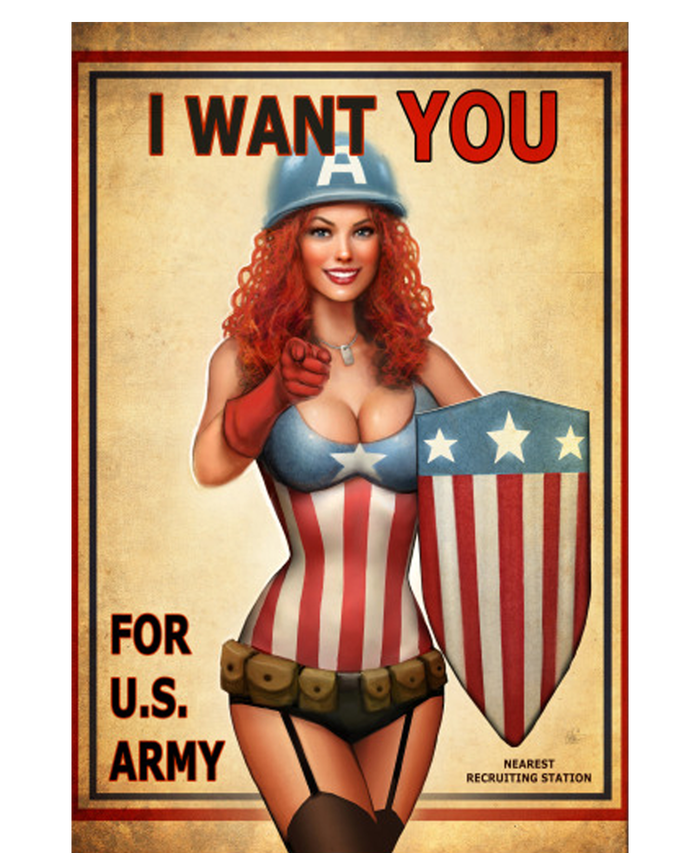 I Want You For US Army Female America T-Shirt