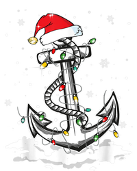 Anchor Boating Sailing Christmas Santa Hat Lights Funny T-Shirt