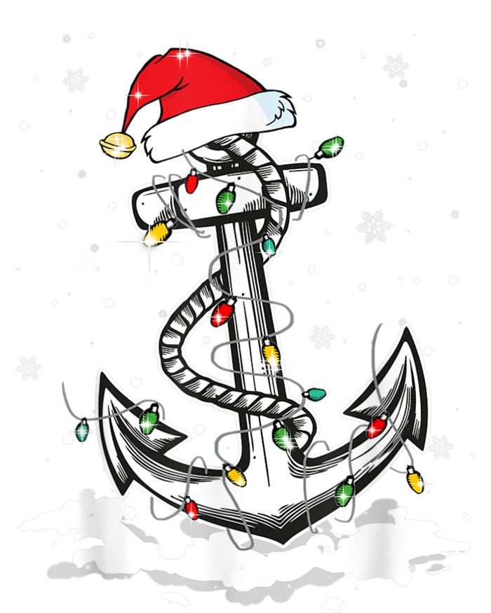 Anchor Boating Sailing Christmas Santa Hat Lights Funny T-Shirt