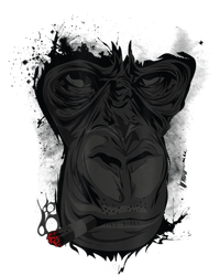 Angry Gorilla Graphic Ape Cigar Smoking Monkey T-Shirt