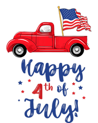 Red Truck With American Flag Happy 4th Of July Sweatshirt