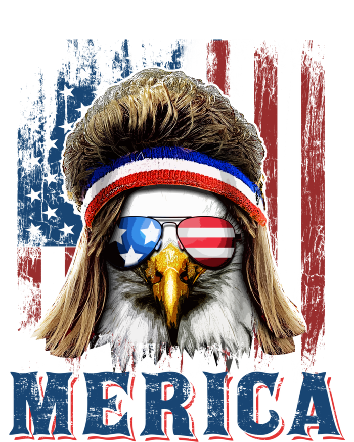 Merica Eagle Mullet Shirt 4th Of July American Flag Knit Cap Winter Beanie