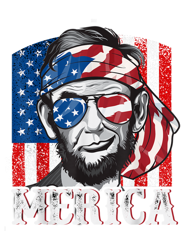 Abraham Lincoln Merica 4th Of July Shirt Men American Flag T-Shirt