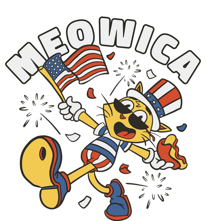 Meowica Fourth Of July Funny Cat T-Shirt