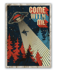 Vintage Retro Come With Me UFO Poster Poster