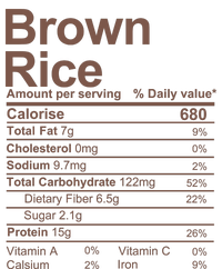 Brown Rice Nutrition Facts Label T-Shirt