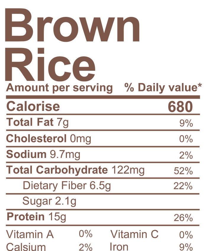 Brown Rice Nutrition Facts Label T-Shirt