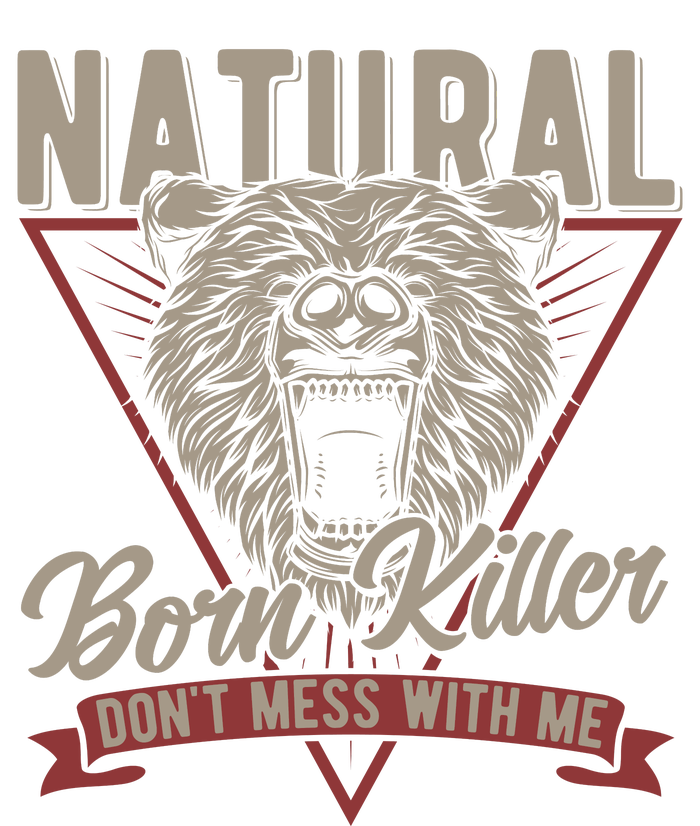 Bear Born To Kill Dont Mess With Me Dry Zone Grid Polo