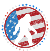 Funny USA American Flag Bigfoot Sasquatch Emblem T-Shirt