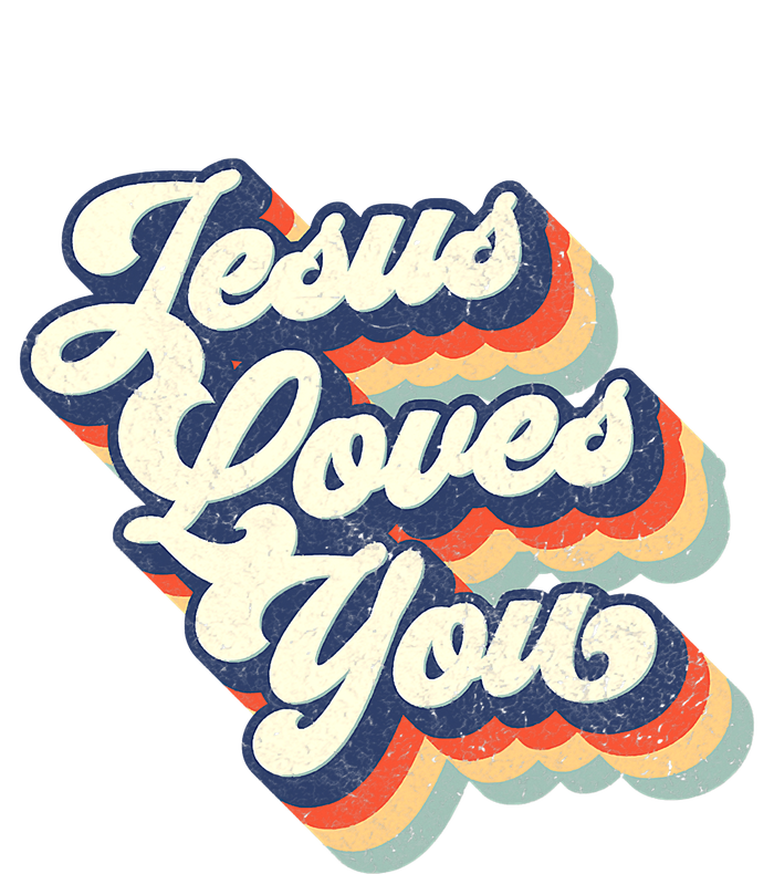 Jesus Loves You Retro Vintage Style Graphic Design Womens T-Shirt