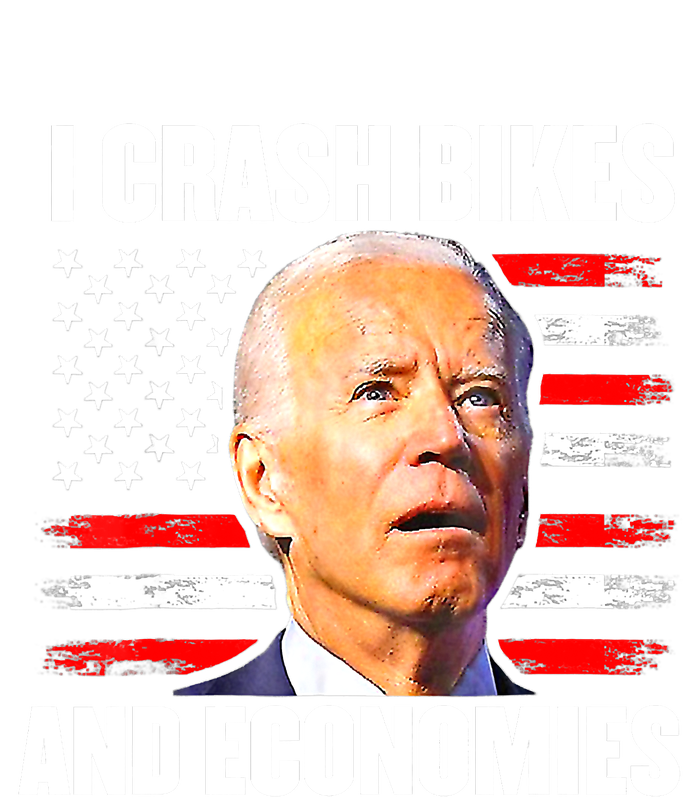 I Crash Bikes And Economies Joe Biden Falling Off Bike Sweatshirt Cinch Pack Bag