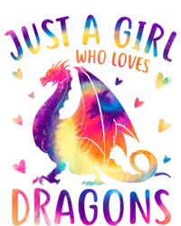 Just A Girl Who Loves Dragons Colorful Tie Dye Gift Girls Kids T-Shirt