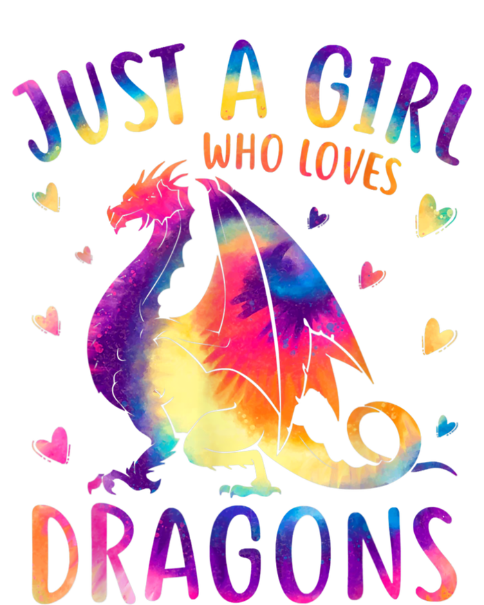 Just A Girl Who Loves Dragons Colorful Tie Dye Gift Girls Kids T-Shirt