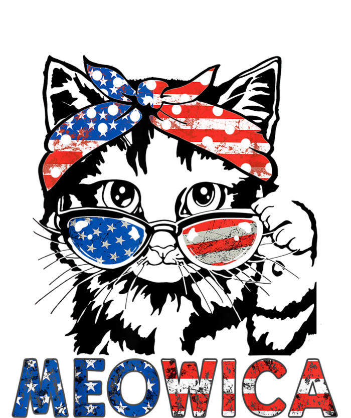 Meowica Cat Sunglasses American Flag 4th Of July Merica Usa T-Shirt