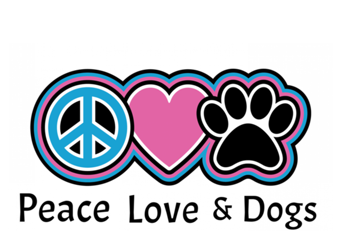 Peace Love And Dogs Great Gift Peace Sign Heart Paw Gift T-Shirt