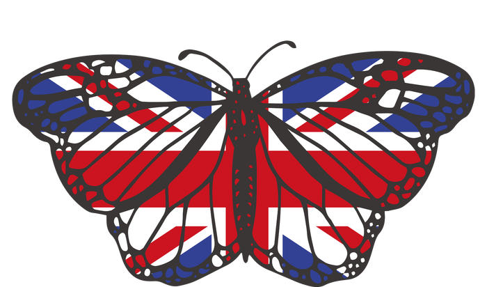 United Kingdom Flag Butterfly Long Sleeve Shirt