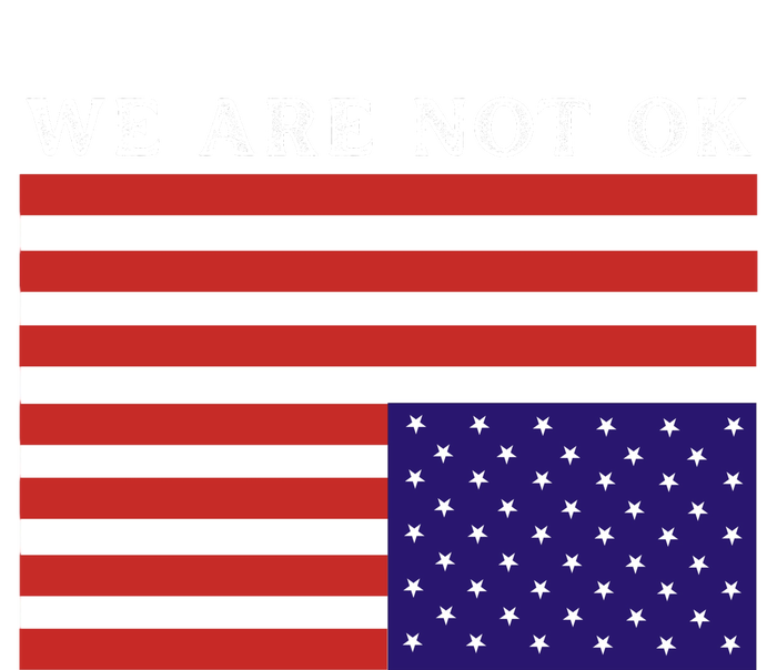 We Are Not Ok Upside Down USA Flag In Distress Women's Crop Top Tee