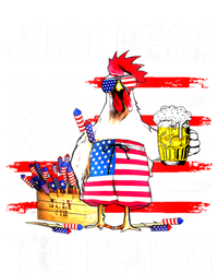 Just Here To Bang USA Flag Chicken Beer Firework 4th Of July T-Shirt