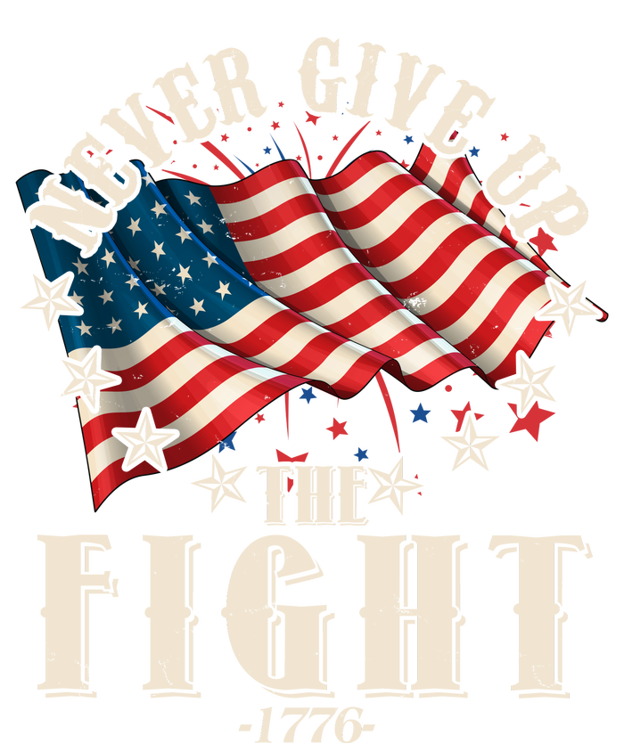 Never Give Up The Fight 1776 USA American Flag V-Neck T-Shirt