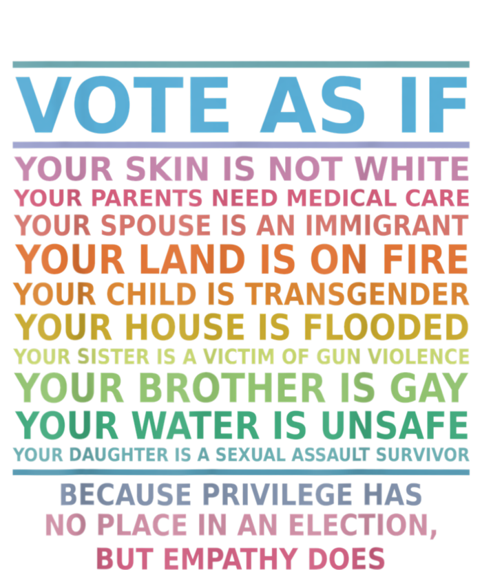 Vote As If Your Skin Is Not White Human's Rights Apparel Bumper Sticker