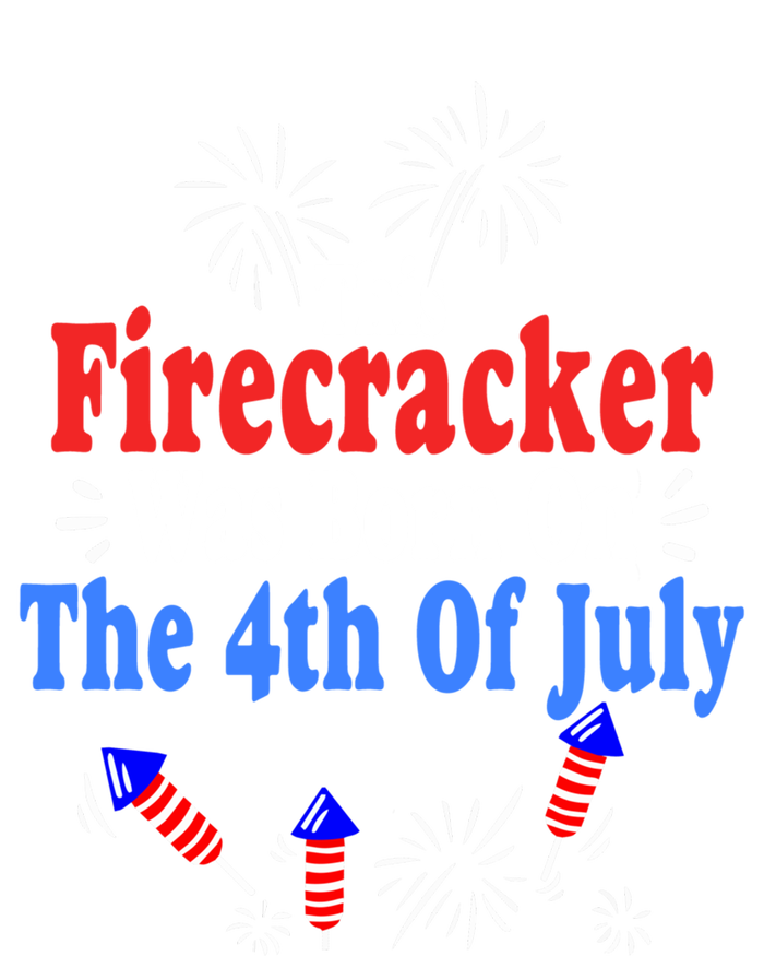 This Firecracker Was Born On The 4th Of July Birthday Usa Us Gift Striped Beanie with Solid Band