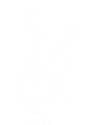 V Victory Sign Peace Symbol Hand White Print Cool Urban Great Gift Striped Beanie with Solid Band