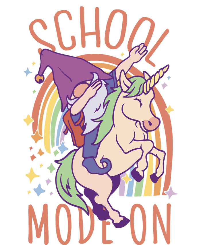 School Mode On Gnome Unicorn Rainbow Dab T-Shirt