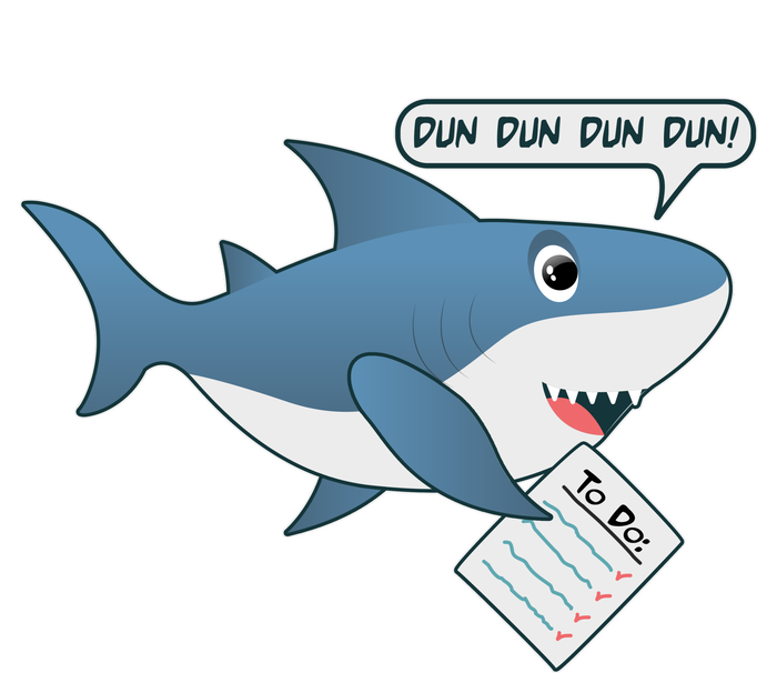 Funny Dun Dun To Do List Shark Cooling Performance Long Sleeve Crew