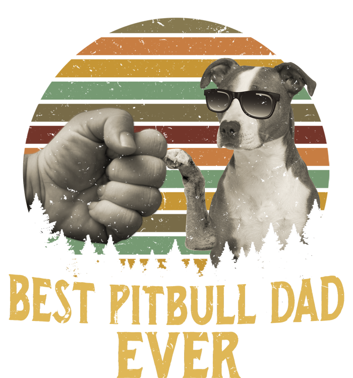 Best Pitbull Dad Ever Vintage Sunset Retro Ladies Essential Tank