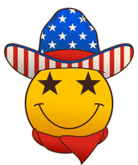 Funny USA American Flag Cowboy Smiley Emoji T-Shirt