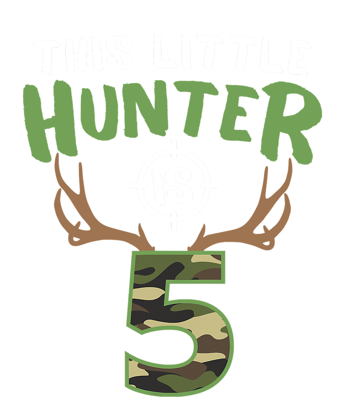 Little Hunter Is 5 Birthday Boys 5th Birthday Deer Hunter PosiCharge Competitor Tank