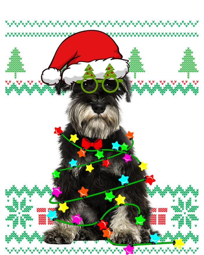 Ugly Sweater Christmas Lights Schnauzer Dog Puppy Lover Gift Kids Long Sleeve Shirt