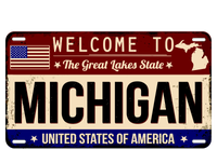 Welcome To The Great Lakes State USA License Plate Michigan Long Sleeve Shirt