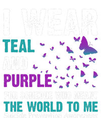 I Wear Teal & Purple Suicide Prevention Awareness Women's Racerback Cropped Tank