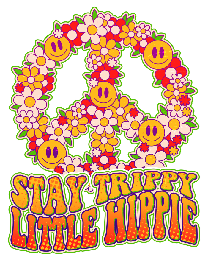 Funny Retro Sixties 60's Stay Trippy Little Hippie Peace Premium T-Shirt