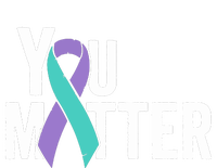 You Matter Suicide Prevention Teal Purple Awareness Ribbon Women's Racerback Cropped Tank