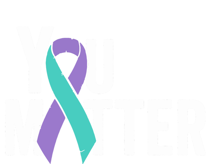 You Matter Suicide Prevention Teal Purple Awareness Ribbon Women's Racerback Cropped Tank