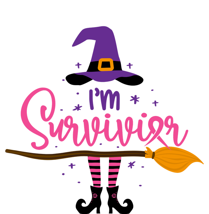 I'm A Survivor Halloween Breast Cancer Awareness Witch Women's Strappy Tank